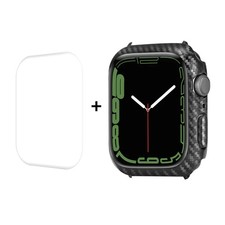 ENKAY Carbon Fiber PC Case  Full Coverage PET Screen Protector, For Apple Watch