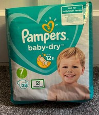 Brand New/Sealed Pampers Baby Dry 12hr Nappies Size 7 Pack of 28