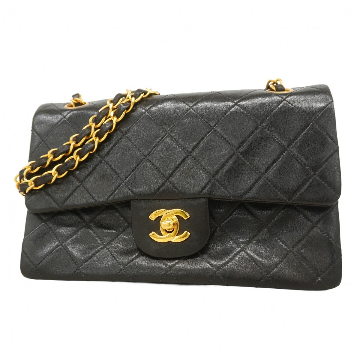 Chanel Lambskin Matelasse W Chain Shoulder Bag 333841