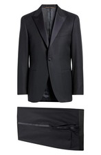 Canali US 40 EU 50 Contemporary Regular Fit Navy Wool Blend Tuxedo