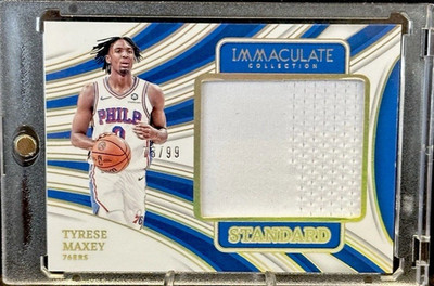 Tyrese Maxey 2023-24 Panini Immaculate Collection Standard Jersey /99 Game Used