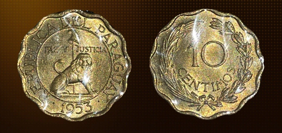 1953 Paraguay 10 Centimos KM# 25 Uncirculated Condition - Image 4 of 4