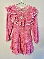 Love Shack Fancy Rosamina Re‑Edition Floral Mini Dress - XS