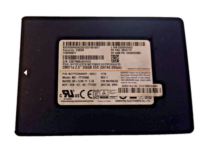SAMSUNG 256GB SSD SATA MZ-7TY2560 S/N: S307NB0J441415 #NFP3006