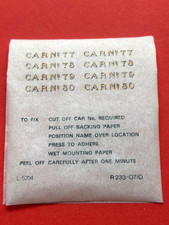 NEW TRIANG HORNBY R233-0710 PULLMAN Coach Transfers Sheet Alternate Car Numbers
