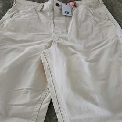 BDG Men's Carpenter Jeans Ivory Wide Leg 100% Cotton Size NWT Size W34/L32