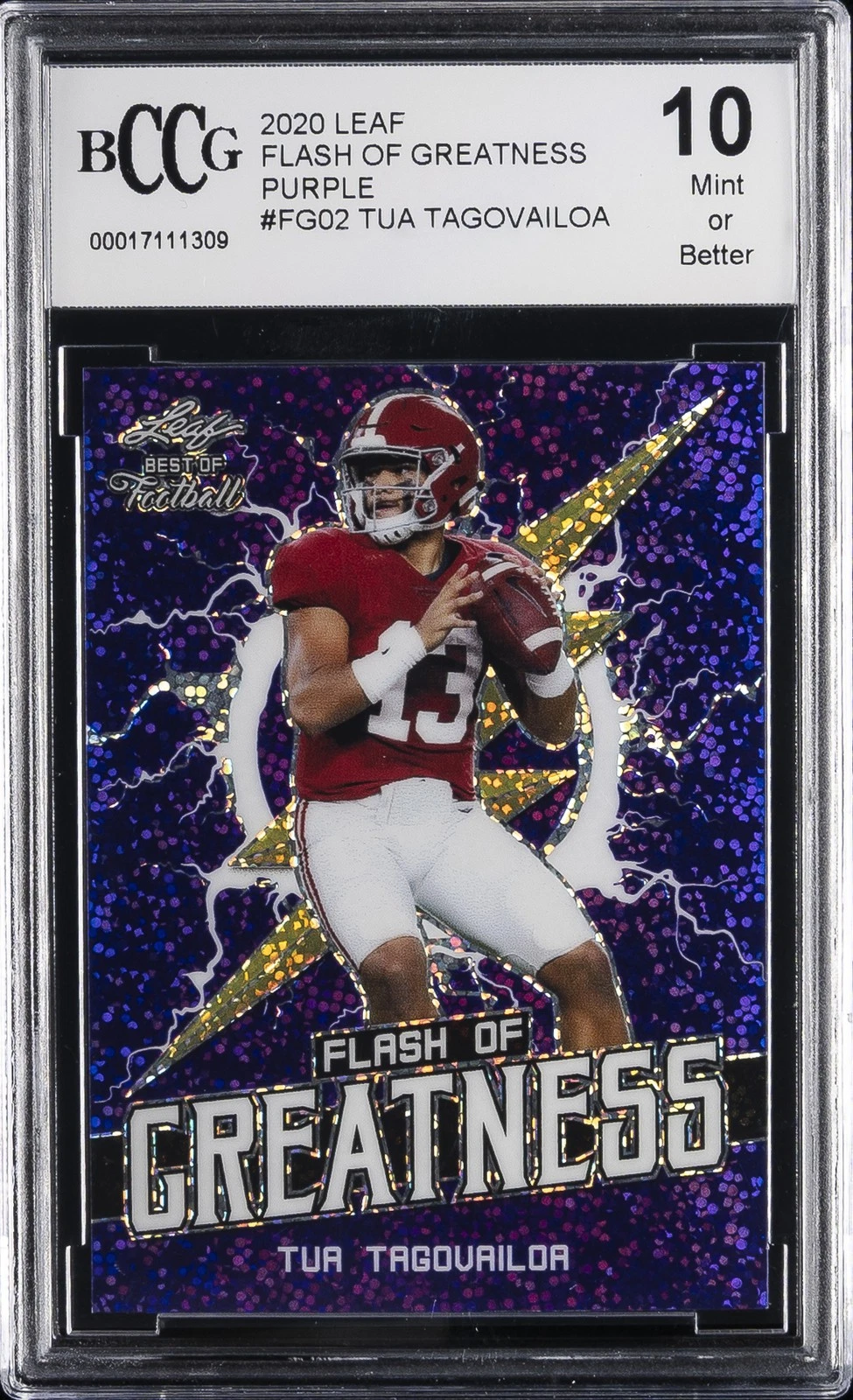 Tua Tagovailoa Leaf Flash of Greatness #FG02 Purple
