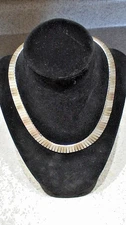 Sterling Silver - ITALY MILOR Gold and Silver pattern Necklace ; 16" Length
