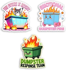 Set 3Pcs the Future Is Bright, Emotional Dumpster Fire, Dumpster Response Team S