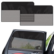 Rear Window Sun Shade, 2 PCS Magnetic Double Layer Car Side Rear Window - 2 PCS