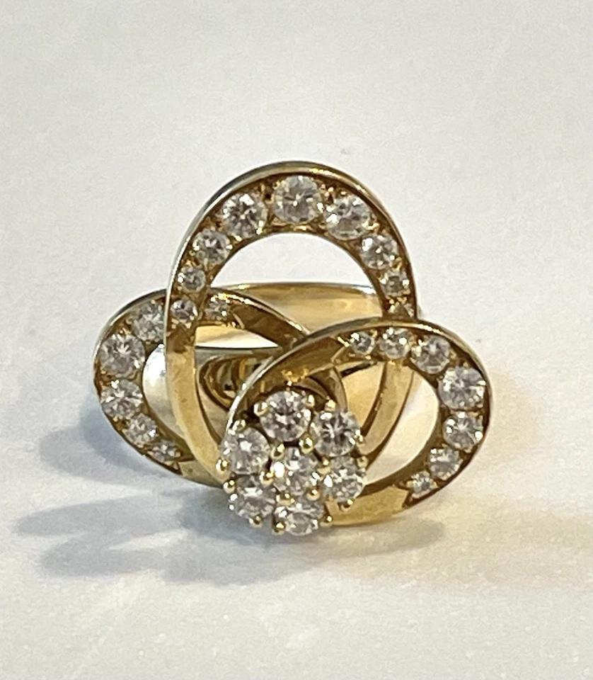 1975 N. Teufel Natural Diamonds 18k Solid Gold Kinetic Spinner Motion Ring sz.5 - Image 4 of 4