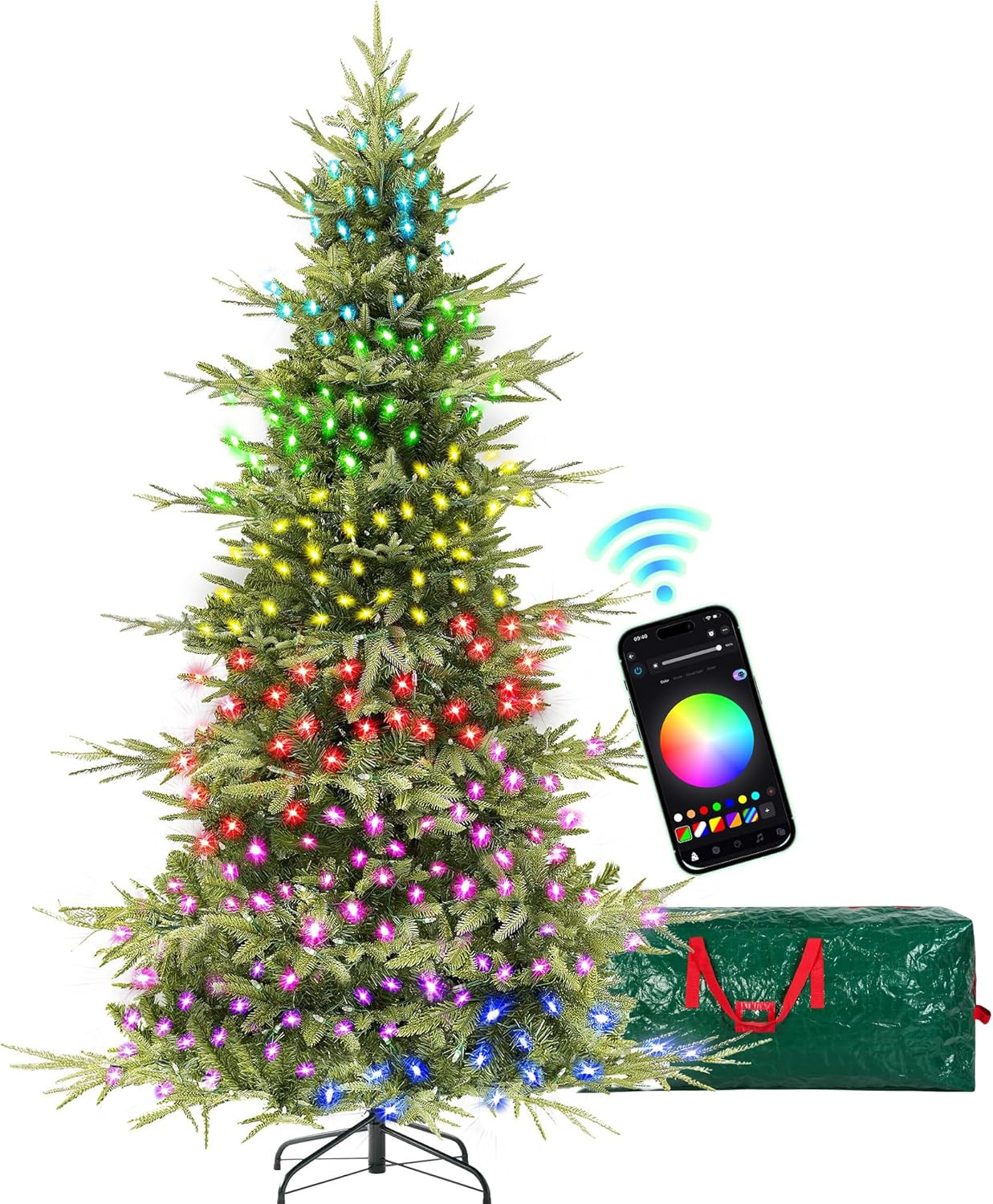 Aspen Christmas Tree, 400 Rgbw Led Lights, 1,639 Branch Tip