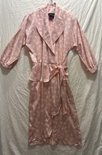 Billy Jack for Her Vintage 1980s Pink Floral Faux Wrap Dress Peplum Waist Sz 7/8