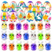 24 Pack Prefilled Easter Eggs with Squeeze Toys Colorful Easter Eggs with Var...