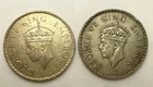 Lot Of Two Rupee silver coin from 1930 British India featuring King George VI