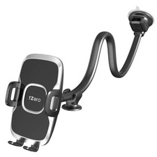 Solid Car Truck Phone Mount Holder with Black Mirror Surface with Silver Ring