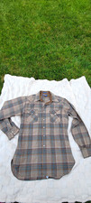 Pendleton Mens L Wool Flannel Brown/Blue Plai...