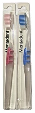 2* VTG Mentadent Toothbrush Full Head Soft Flared Side Bristles Rubber Grip