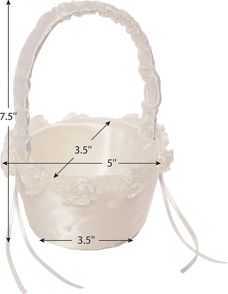 Маленькая корзина для девочек-цветочниц 5073062010 для свадеб и других торжеств, 3,5 дюйма... - Изображение 3 из 4