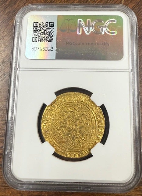 (1380 - 1422 France Ecu")r Fr-291 Charles IV MS 60 GOLD COIN - Image 3 of 4