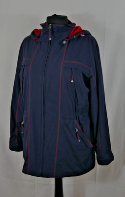 VERA VERANO Jacke Übergangsjacke mit Kapuze Dunkel Blau Größe 44/46 WIE NEU!
