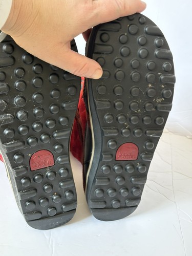 Sorel Glacy Explorer wasserdichte Winter-Schnürstiefel Damengröße 7 rot/schwarz - Bild 5 von 12