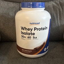 Nutricost Whey Protein Isolate Chocolate 5 LBS Non-GMO & Gluten Free -Exp 11/27 13.00 per gallon