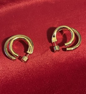 Authentic Jennifer Fisher Double Lilly Gold Plated Hoops w/ 14k Solid Gold Posts!