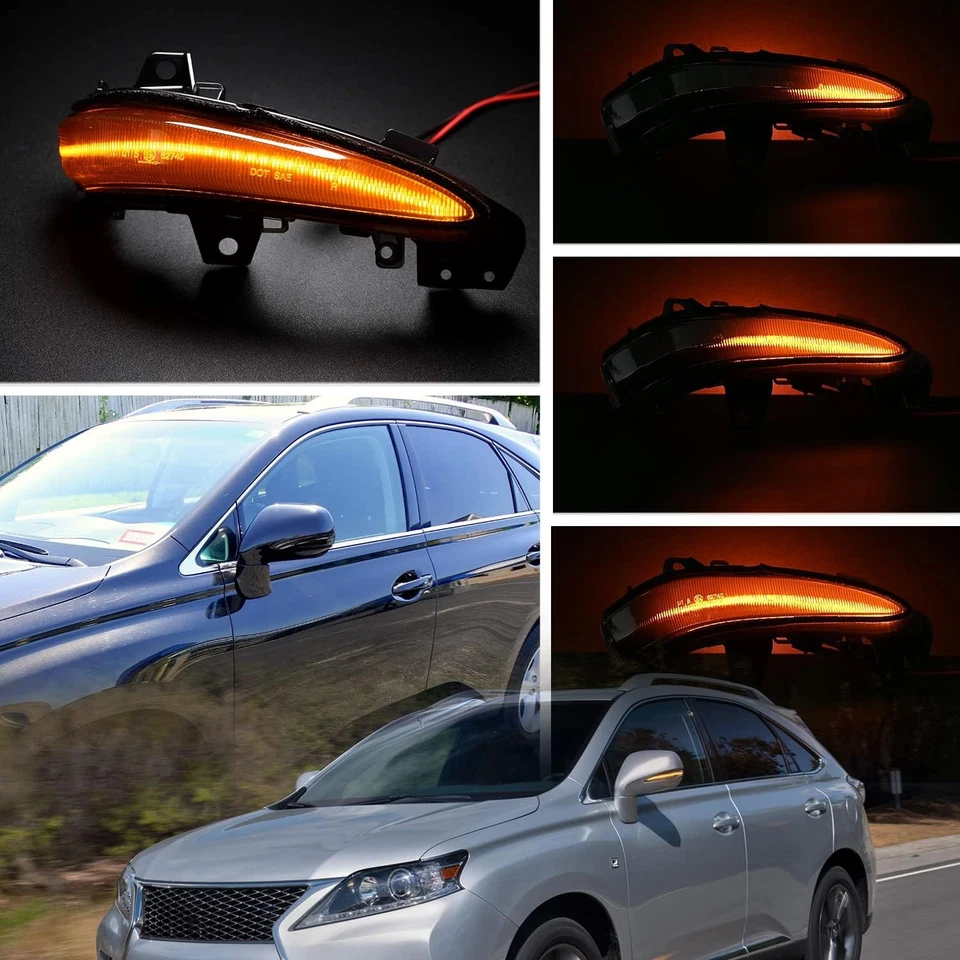 Luz de señal de espejo lateral LED secuencial ahumada para Lexus RX350 RX450H 2009-2015 Foto 2 de 4
