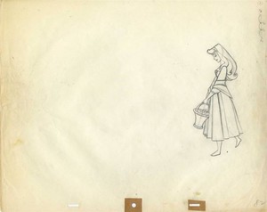 Original Production Drawing of Briar Rose from Sleeping Beauty (1959)