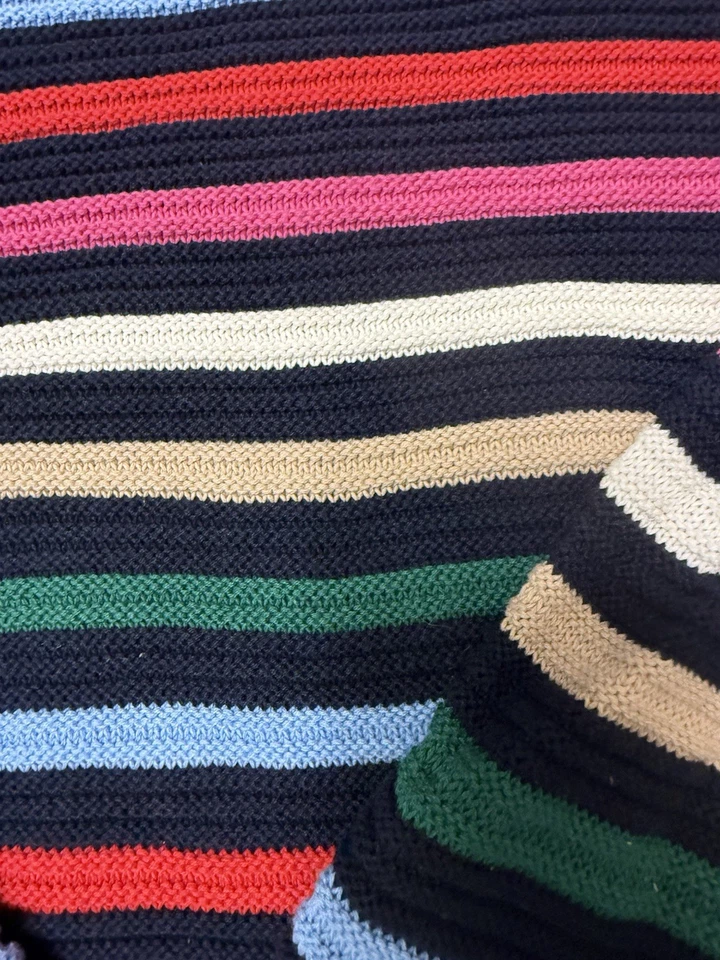 Suéter de punto a rayas para mujer Loft, rosa azul blanco verde mediano M Foto 3 de 4