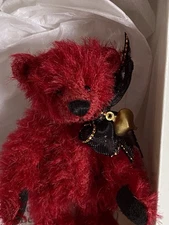 Deb Canham Artist Designs - Sweetheart Red Mohair Bear Limited Edition