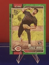 2026 Topps Series 1 CHASE BURNS RC Cincinnati Reds GREEN DIAMANTE FOIL 78/99