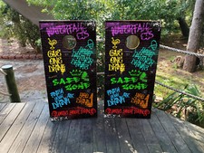 FADEPROOF Cornhole Board Wraps Laminated / Graffiti Style DRINKING GAME /