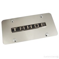 Chevy Tahoe Chrome Name On Polished Steel License Plate Chevy Tahoe Chrome Name On Polished Steel License Plate