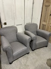 Pair Of Reupholstered Victorian Club Armchairs