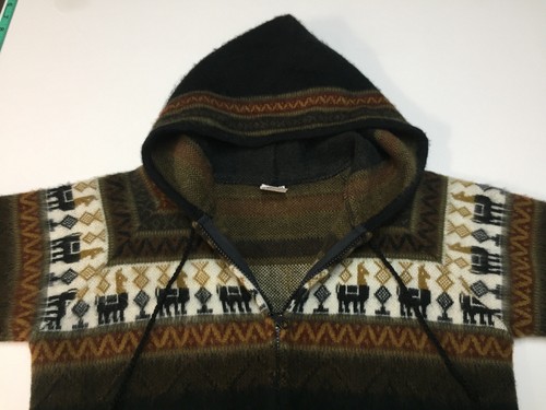 Alpaca Wool Hooded Sweater Jacket Size 
