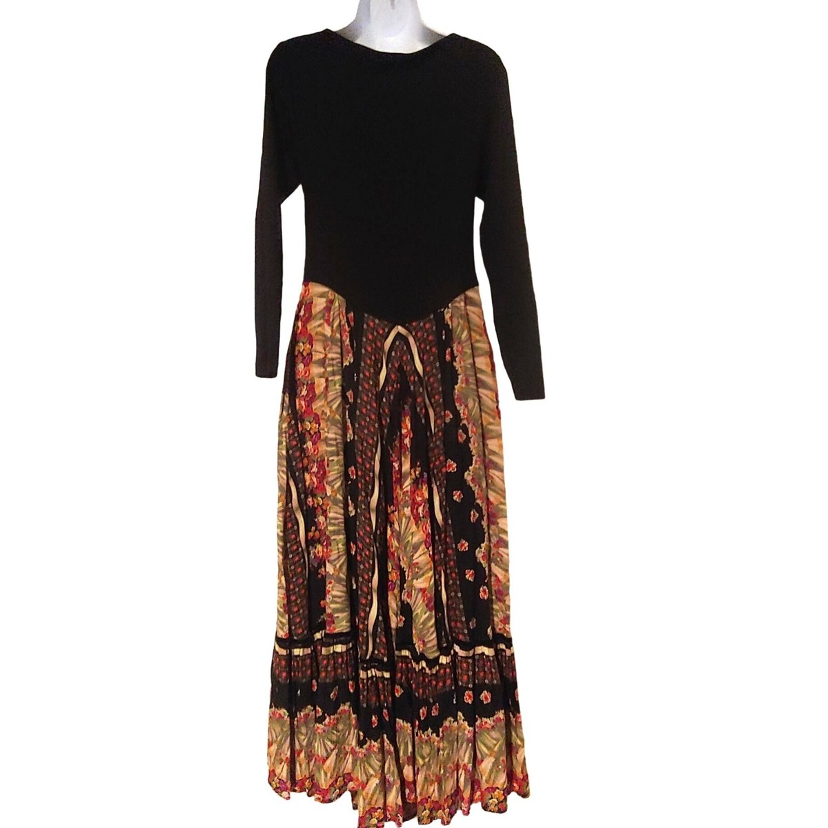 Karen Alexander Vintage L-Sleeve Drop Waist Cottage Core Floral