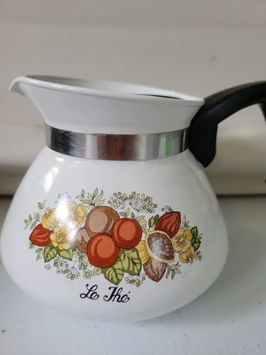 Vintage Corning Ware Spice of Life Le The' 6 Cup Coffee Tea Pot P-104