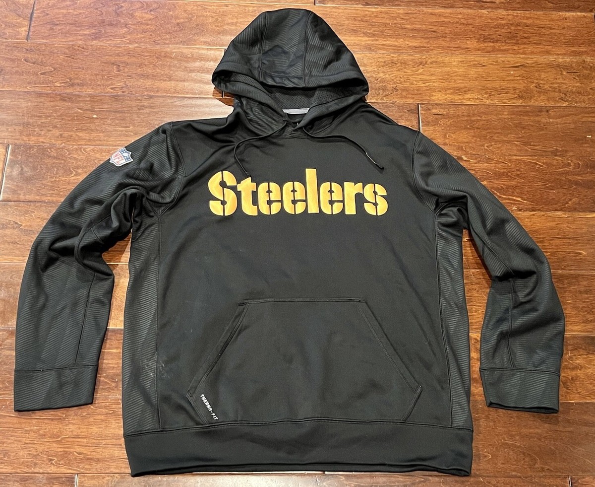 Nike NFL Pittsburgh Steelers On Field Black Mens Large Pocket Sweatshirt  Hoodie
