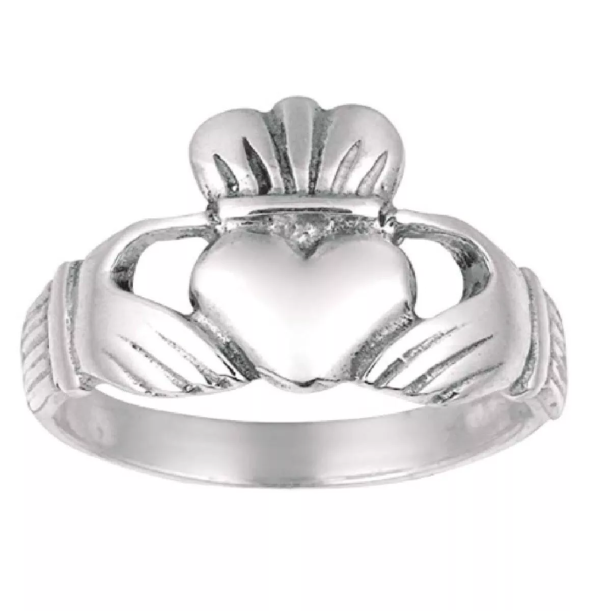 Heart And Round Cut CZ Stone Hand Holding Heart Claddagh Wedding  Anniversary Gift Ring