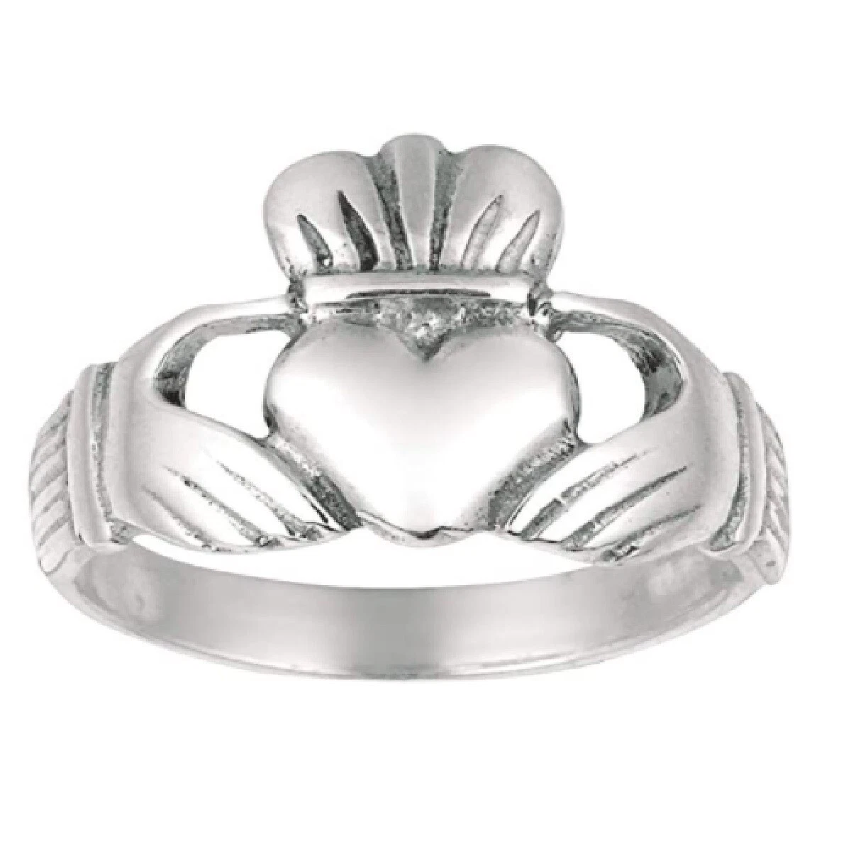 Heart And Round Cut CZ Stone Hand Holding Heart Claddagh Wedding  Anniversary Gift Ring