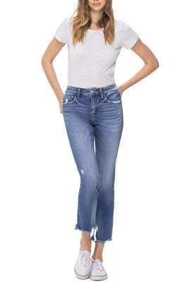 Flying Monkey - Mid Rise Crop Slim Straight Jeans - F5210