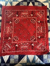 Vtg 60s 70s LEVI'S BANDANA WASH FAST RARE RED HANDKERCHIEF COWBOY ALL COTTON