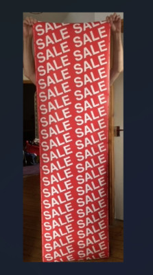 ABVERKAUFSSCHILD BANNERROLLE, 53 cm x 10 Meter Get Ready for JANUAR SALES !!!!!