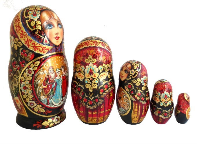 Matriochka Russe Peinte à La Main - Série 'Les Enfants' Par L'Artiste Vinogradova - Unique