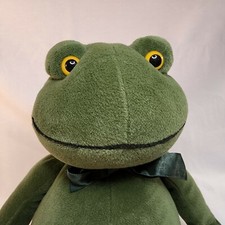 Russ Frog Stuffed Animal Pheebs 17  W/ Green Ribbon Plush Plushie Velour Rare 79