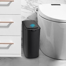 Automatic Motion Sensor Black Bathroom Trash Can With Lid 2.6 Gallon Touchless T