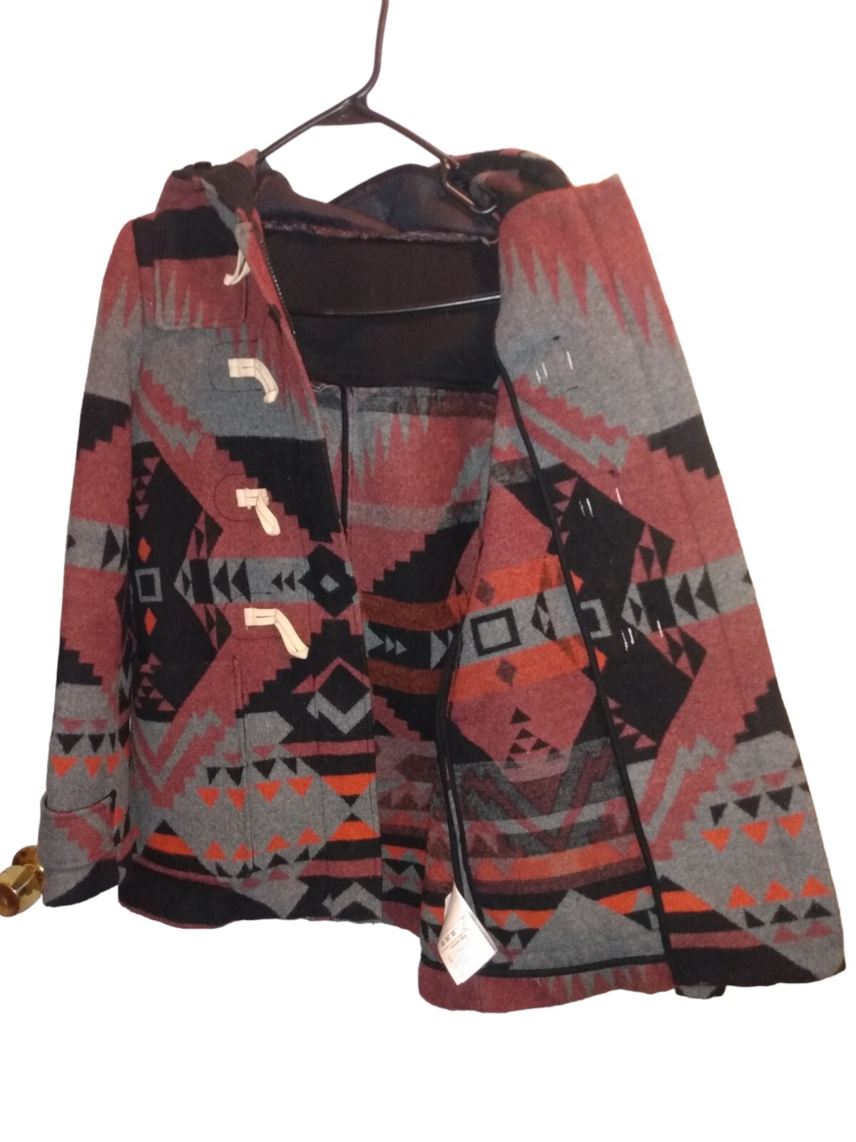 GAP Aztec Pattern Wool Blend Coat Multicolored Ho… - image 3