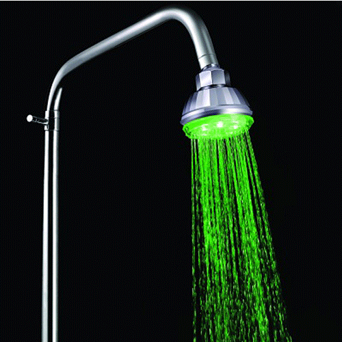 Bathroom LED Shower Head Color Changing Bath Pressure Sensitive Water Glow Light - Picture 1 of 1